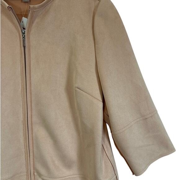 Chico’s Faux Suede Jacket Topper Paris Pink Women’s Coat Sz 3 / XL 570244891 - Picture 5 of 13